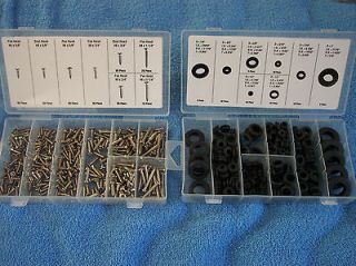 180 Rubber Grommets & 320 Stainless Steel Screws with PVC Storage 