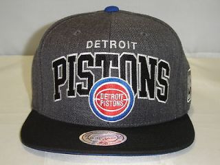 Mitchell and Ness NBA Detroit Pistons Dark Grey black 2 Tone Snapback 