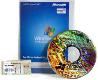 Microsoft Windows XP Professional 32 bit  XP Pro Full Version SP3 