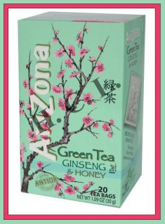 Arizona, Green Tea, Ginseng & Honey, 20 Tea Bags