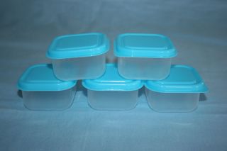 set of 5* MINI 2.25 SQUARE CONTAINERS w/ Lids SMALL crafts food 