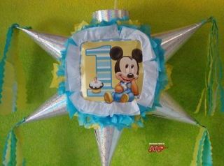 Pinata Baby Mickey Mouse 1 Year Star Shape Festive Holds Candy