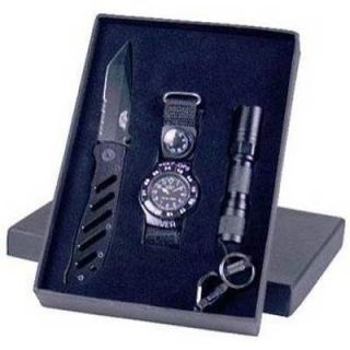 Uzi Special Forces Gift Set Knife   Watch   Flashlight