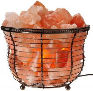   1301B Natural Himalayan Basket Salt Lamp with Bulb and Dimmer Switch