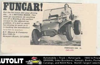1968 Meyers Manx VW Kit Car Dune Buggy Ad