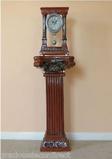 Grand Floor Mantel Shelf Clock w/Pedestal Stand Column Post Square 