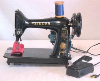 Vintage 1957 Singer Sewing Machine Model 99K Clydebank with Pedal 