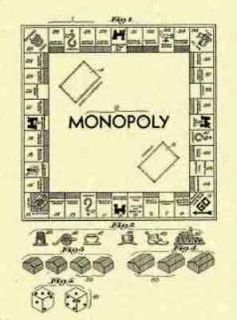 DARROW Monopoly Game 1935 US Patent Art Print_K018