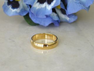 MENS OR LADIES 24K GOLD EP SMOOTH WEDDING BAND 6MM WIDE