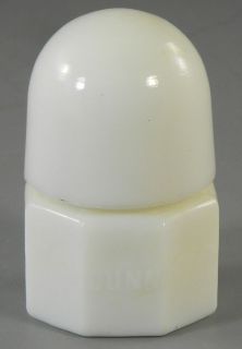 Vintage Small Milk Glass Jar Domed Lid Octagon Base Dunn