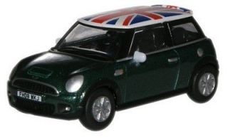 Oxford Diecast 176 Scale Mini Cooper S In Metallic Green Union Jack 