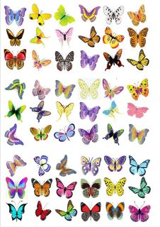   EXOTIC MIXED BUTTERFLIES BIRTHDAY WEDDING EDIBLE CUP CAKE TOPPERS M20