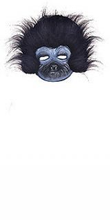 Gorilla Half Mask Monkey Chimp Furry Hairy Black Fur Face Halloween 