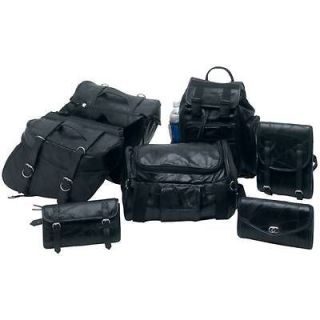 7pc Leather Motorcycle SaddleBag Sissy Bar Barrel Tool Bag Luggage 