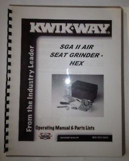 KWIK WAY SGA II Air Valve Seat Grinder Set Manual