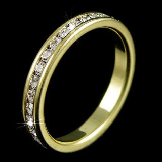 Yellow Gold gp lab Diamond Eternity Wedding Anniversary Band Ring Size 