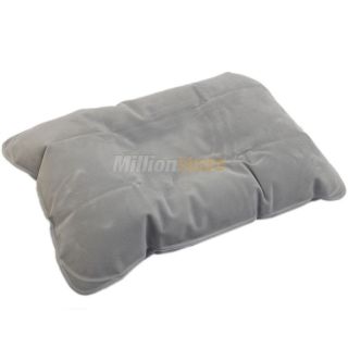 New Inflatable Travel Pillow Air Cushion Car Soft Rest Grey
