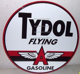   Embossed TYDOL FLYING A Gasoline Motor Oil Gas 24 Tin Sign man cave