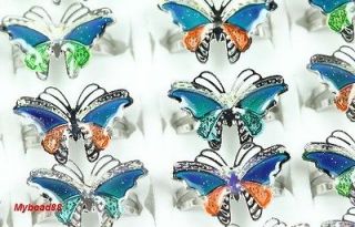   jewelry lots adjustable Mood Change Butterfly Silver Plated Rings