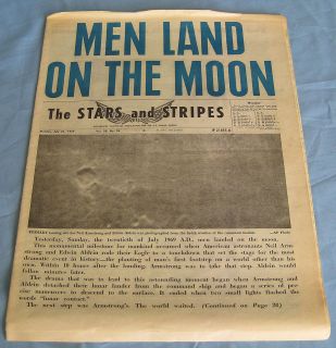 MEN LAND ON MOON   STARS & STRIPES NEWSPAPER   JULY 21, 1969   NEIL 