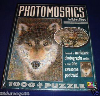 PHOTOMOSAICS BY ROBERT SILVERS 1026 PIECE PUZZLE GREY WOLF NEW SEALED