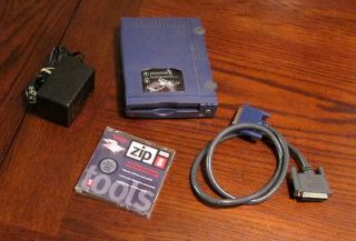   Zip 100 Parallel port Drive has Zip Cable power supply and Disk