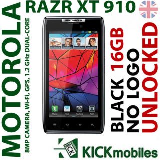 BNIB MOTOROLA RAZR XT910 SPYDER 16GB BLACK FACTORY UNLOCKED GSM NEW