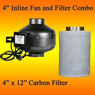 NEW 4 inch CARBON FILTER FAN COMBO inline odor scrubber 200CFM FAN 