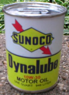 SUNOCO DYNALUBE 10W 30 MOTOR OIL CAN BANK NEW