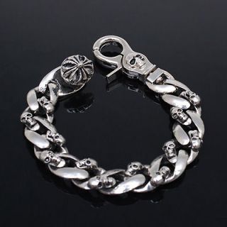 BR28 Mens chain bracelet bangle jewelry skull motorcycle ring k pop