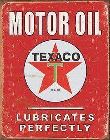 Nostalgic Tin Sign Texaco Motor Oil Advertizing Vintage Automotive Gas 