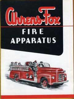 RARE VINTAGE 1946 AHRENS FOX FIRE APPARATUS OF CINCINNATI OHIO COLOR 
