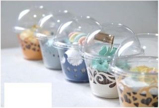 Clear Cupcake Container Box 50pcs (Cup+Top) Muffin Browning Chocolate 