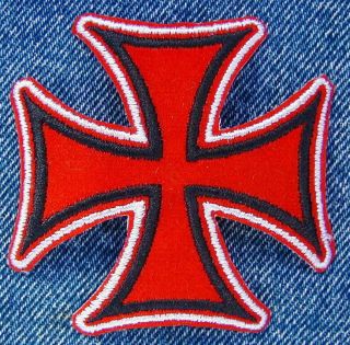 RED AND BLACK IRON CROSS Biker Motorcycle Patch from DIXIEFARMER