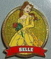 Disney Pin Beauty and the Beast Princess Belle JDS Rose Sparkle Name 