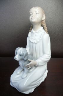 Nao Lladro porcelain figurine of girl with her dog