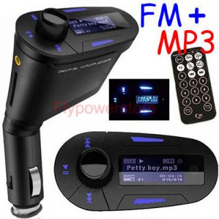 Blue LCD Car  Player Wireless FM Transmitter With USB SD MMC Slot 