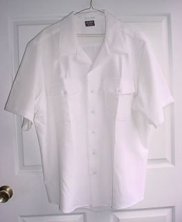 Official USN US Navy White Polyester Uniform Service Shirt Size 2XL 