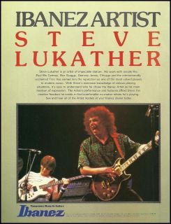 TOTO STEVE LUKATHER 1983 IBANEZ ARTIST GUITAR AD 8X11 FRAMEABLE 