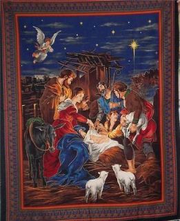Christmas Nativity Manger Scene Quilt Panel Baby Jesus