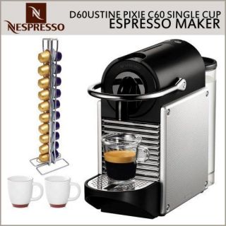 Nespresso D60USALNE Pixie D60 Single Cup Espresso Maker Aluminum + Kit