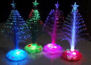   Colorful Christmas Tree Fiber Optic Night Light Xmas Decor Party Bar