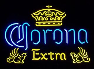 Authentic Corona Extra Crown & Griffins Neon Beer Bar Sign Light