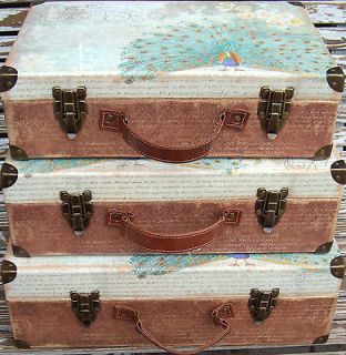 pUNCH sTUDIO Choice of Peacock Trunk Chest Nesting Keepsake Boxes