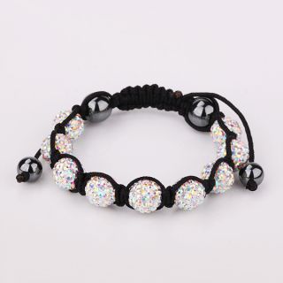 Shamballa Crystal Color Crystal Disco 9 Beads Macrame Bracelet 783