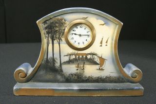 Handpainted Mantel Clock Brentleigh Ware Plaza England