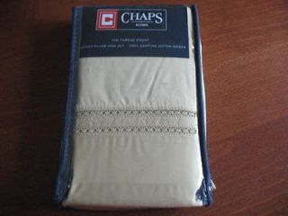 NWT Chaps 700 Thread Count, Beige, Cotton Sateen Standard Pillow Case 
