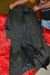 Gorgeous ANNA K Full Length Black Duster Trench Rain Coat Jacket