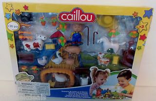 NEW CAILLOU FARM SET WITH 30+ FIGURES / ANIMALS   BACKGROUND FARM 