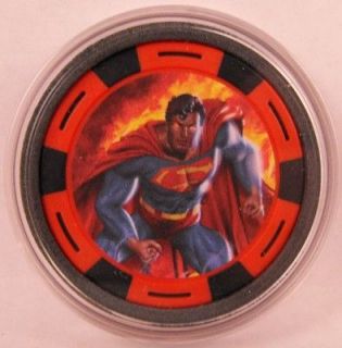 Superman *In Flames* Collectible POKER CHIP CARD GUARD PROTECTOR *WSOP 